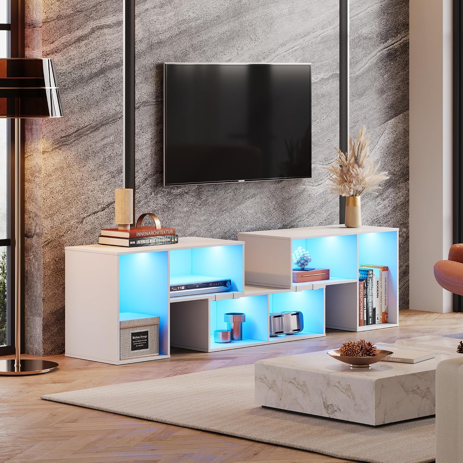 Deformable TV Stand with LED S - Gaming Console Room review and price