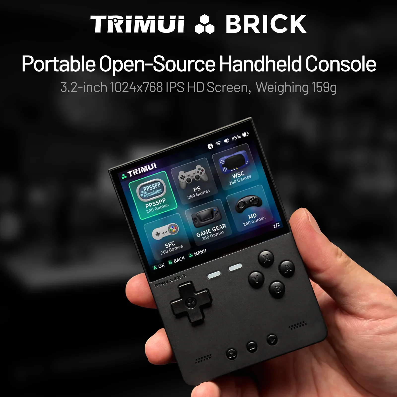 TRIMUI BRICK Handheld Game Con - Gaming Console Linux review and price